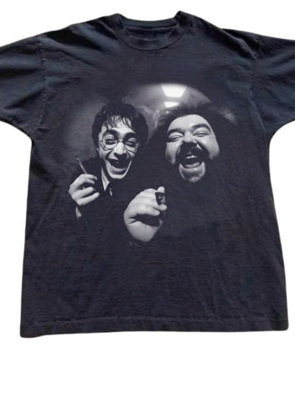 Harry Potter Black Short Sleeve Graphic Tee with Portrait Print